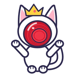 Bolt, a white cat wearing a red cup like a helmet