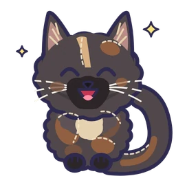 Gizmo, a tortoiseshell cat, cheering