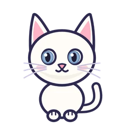 Spot as a white kitten